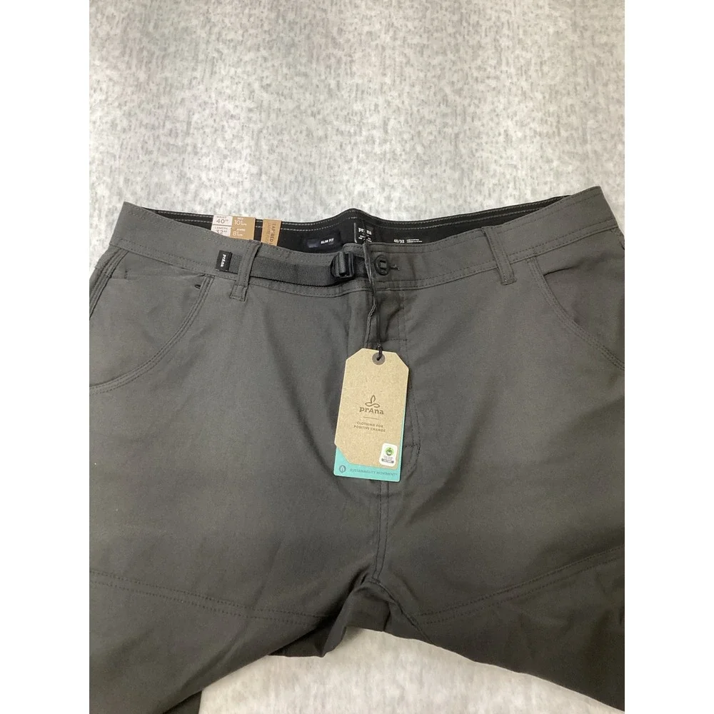 Prana‎ Stretch Zion Slim Pant II Mens 40x32 Dark Iron Gray Tapered Hiking